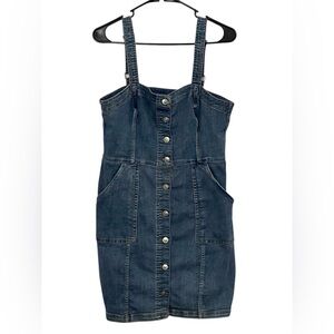 Divided Blue Midi Dress Strapless Denim